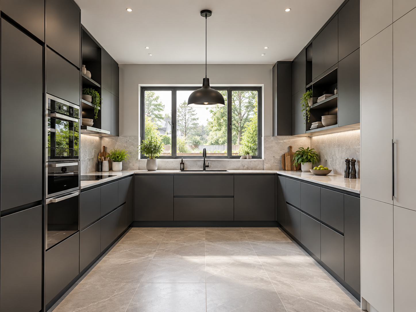 L-Shaped Kitchen Cabinets