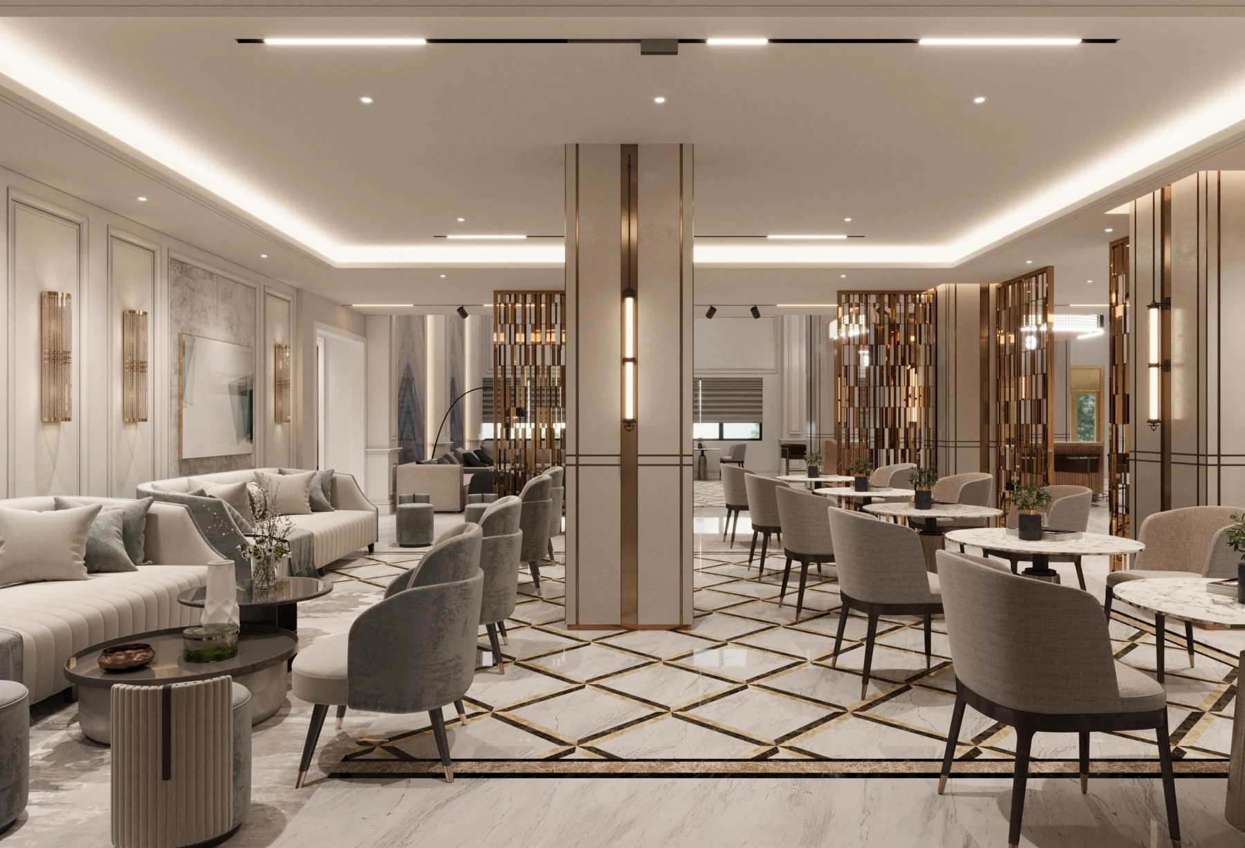 Hotel lobby seating and public-area furniture design
