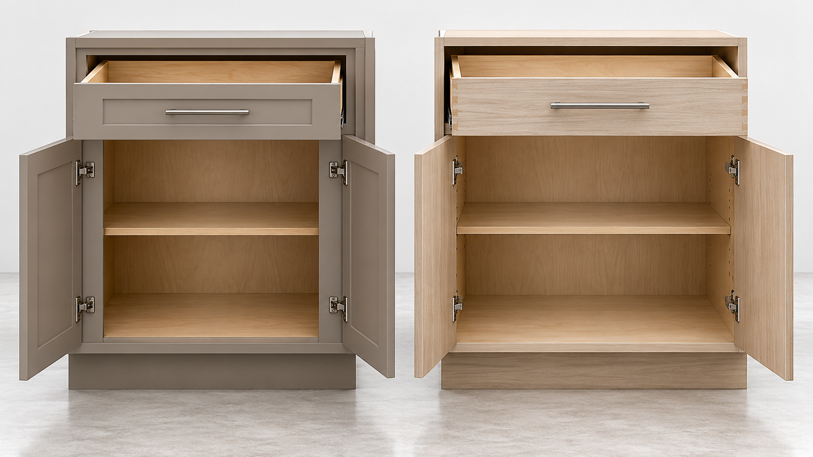Cabinet box opening and storage construction reference