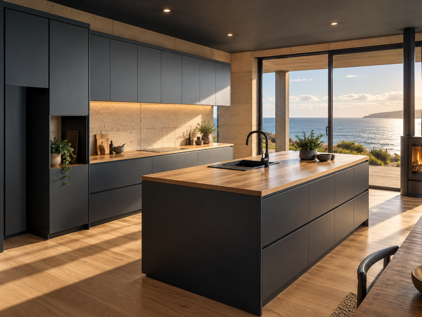 Contemporary custom kitchen cabinet design
